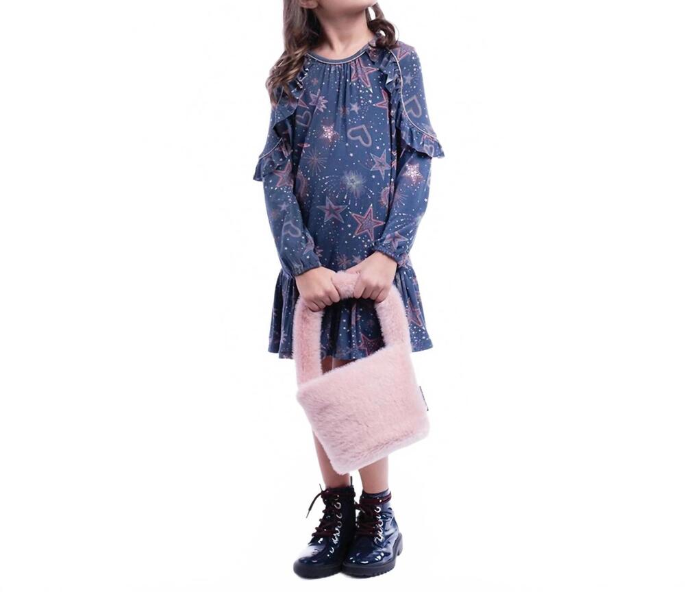NEW IMOGA robin fireworks jersey dress in blue